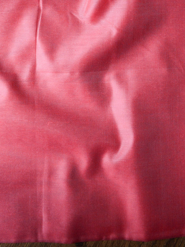 Banarasee Salwar Kameez Cotton Silk Gold Zari Buti Woven Fabric With White Dupatta-Pink
