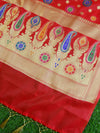 Banarasee Art Silk Saree With Meena Buta Work-Red