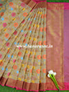 Banarasee Organza Mix Saree With Meena Jaal Design-Beige