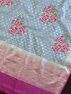 Banarasee Handloom Chanderi Cotton Zari Work Salwar Kameez With Embroidered Dupatta Set-White