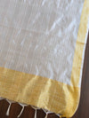 Banarasee Cotton Silk Salwar Kameez Ghichha Buti Fabric & Dupatta-White
