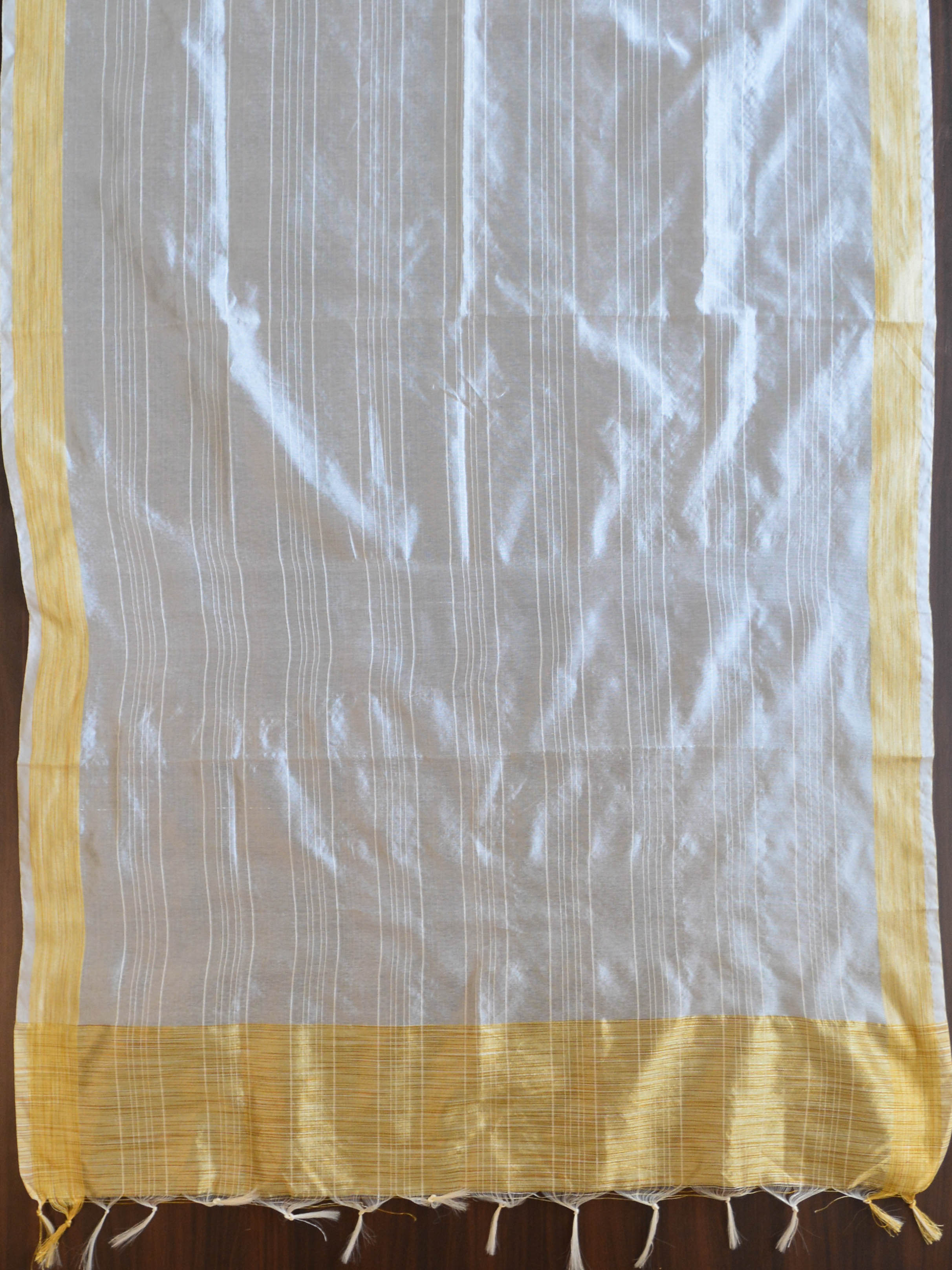 Banarasee Cotton Silk Salwar Kameez Ghichha Buti Fabric & Dupatta-White