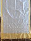 Banarasee Cotton Silk Salwar Kameez Ghichha Buti Fabric & Dupatta-White