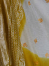 Banarasee Chanderi Cotton Salwar Kameez Fabric With Embroidered Zari Work Dupatta-Mustard Yellow
