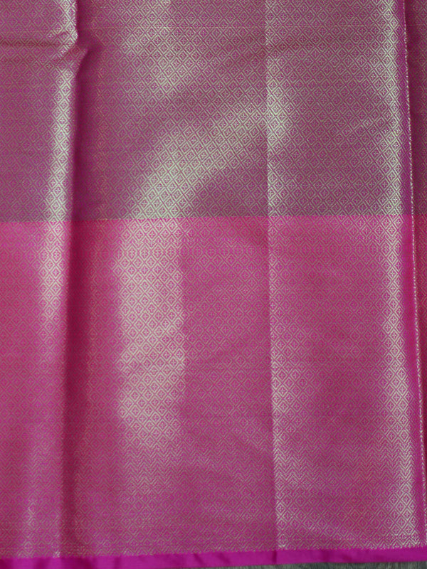 Banarasee Cotton Silk Mix Saree With Big Zari Buta & Floral Skirt Border-Blue