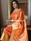 Banarasee Chanderi Cotton Zari Buta Design Salwar Kameez & Dupatta Set-Orange