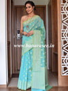 Banarasee Cotton Silk Saree With Resham Buti & Border-Blue