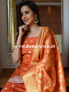 Banarasee Chanderi Cotton Zari Buta Design Salwar Kameez & Dupatta Set-Orange