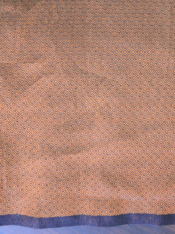 Banarasee Kubera Pattu Soft Silk Saree With Copper Zari Work-Black