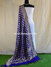 Banarasee Handwoven Khaddi Chiffon Silk Dupatta-Blue