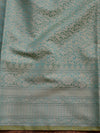 Banarasee Cotton Silk Saree With Resham Buti & Border-Blue