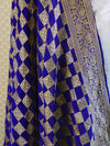 Banarasee Handwoven Khaddi Chiffon Silk Dupatta-Blue
