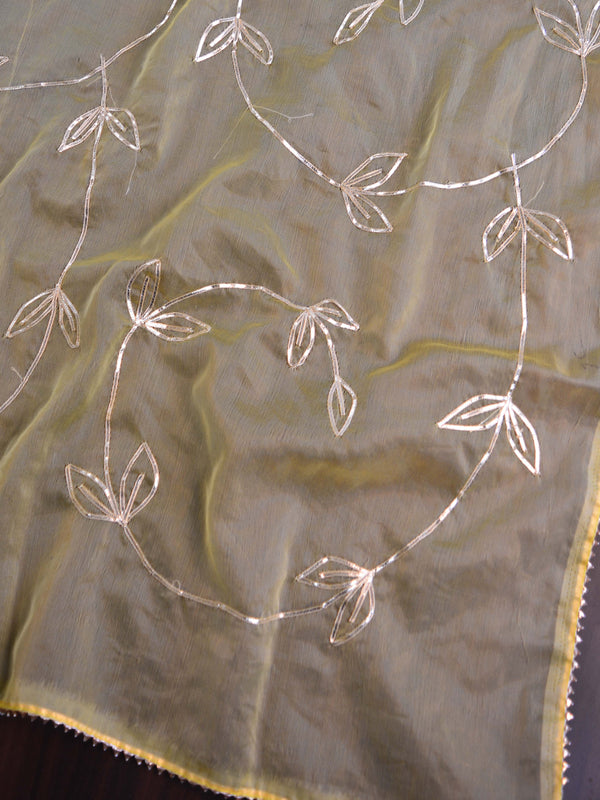 Banarasee Chiffon Gotapatti Dupatta-Yellow