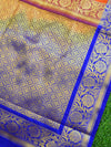 Banarasee Handwoven Semi Silk Saree With Zari Buta Design & Floral Border-Orange