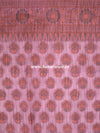 Banarasee Art Silk Saree With Floral Woven Design & Contrast Plum Pallu-Beige