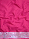 Banarasee Handwoven Semi-Chiffon Saree With Silver Zari & Tri-Color-Red