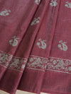 Bhagalpur Cotton Silk Ghichha Work Embroidered Saree-Rouge Pink