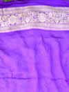 Banarasee Khaddi Chiffon Zari Jaal Saree-Pink & Violet