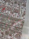 Bhagalpuri Handloom Pure Linen Cotton Block Printed Saree-White