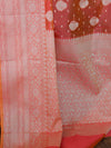 Banarasee Cotton Silk Saree With Resham Buti & Border-Peach