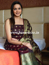 Banarasee Chanderi Cotton Zari Buta Design Salwar Kameez & Dupatta Set-Brown