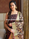 Banarasee Chanderi Cotton Zari Buta Design Salwar Kameez & Dupatta Set-Brown