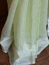 Banarasee Silk Cotton Mix Saree With Mirror Work-Mint Green