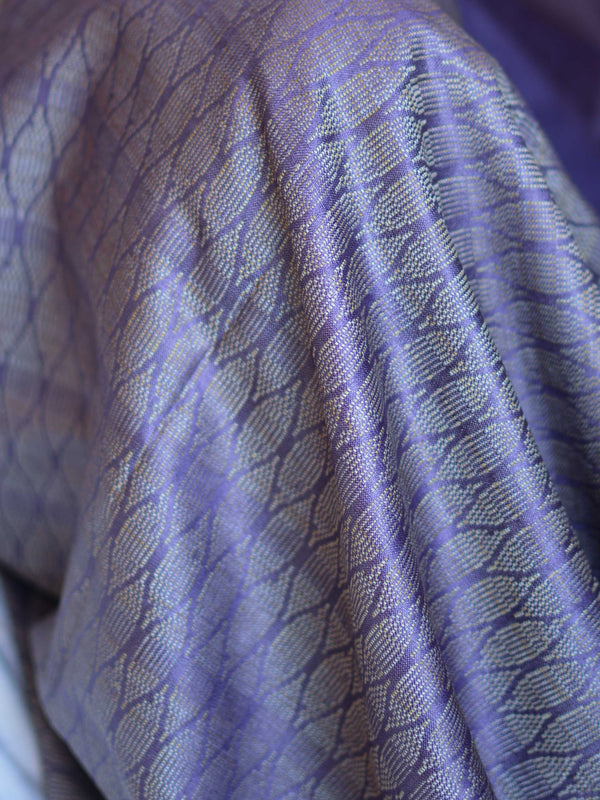 Bhagalpuri Cotton Silk Suit Set With Ghichha Work Salwar Kameez & Dupatta-Purple