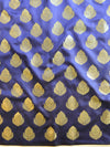 Banarasee Art Silk Buti Design Salwar Kameez Fabric With Contrast Dupatta-Blue & Peach