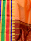 Banarasee Handwoven Art Silk Saree With Contrast Pallu-Peach