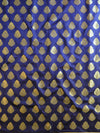 Banarasee Art Silk Buti Design Salwar Kameez Fabric With Contrast Dupatta-Blue & Peach