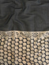 Handloom Mul Cotton Block Print Saree-Brown