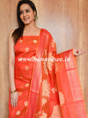 Banarasee Chanderi Cotton Zari Buta Design Salwar Kameez & Dupatta Set-Orange