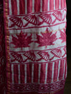 Handloom Chanderi Bagru Block Printed Saree-Red