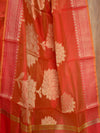 Banarasee Chanderi Cotton Zari Buta Design Salwar Kameez & Dupatta Set-Orange