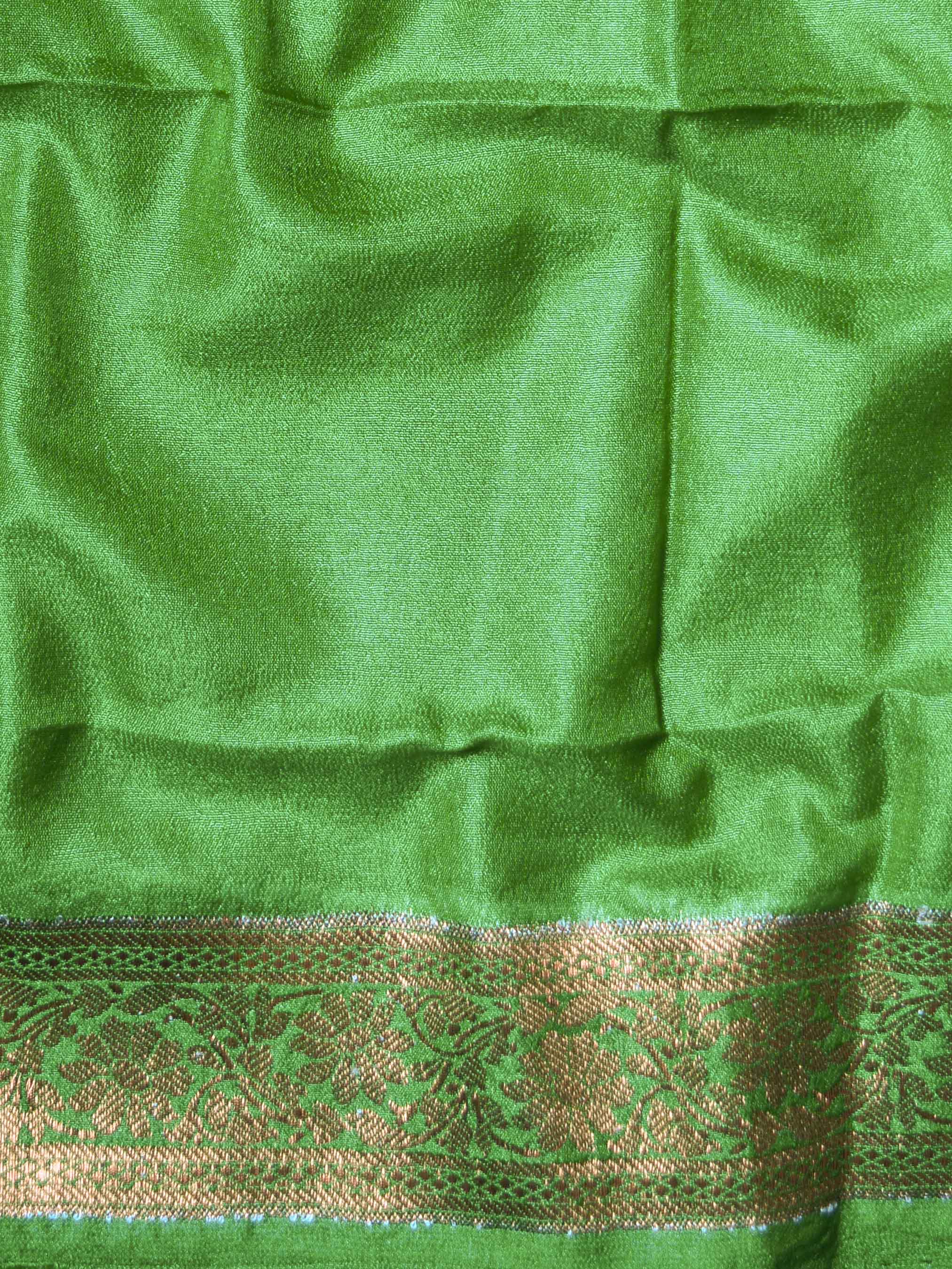 Banarasee Handwoven Semi-Chiffon Saree With Copper Zari Work-Magenta