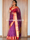 Banarasee Organza Mix Saree With Small Zari Buti & Skirt Border-Magenta