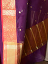 Banarasee Organza Mix Saree With Small Zari Buti & Skirt Border-Magenta