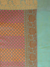 Banarasee Cotton Silk Mix Saree With Multicolor Resham Buta & Zari Border-Blue