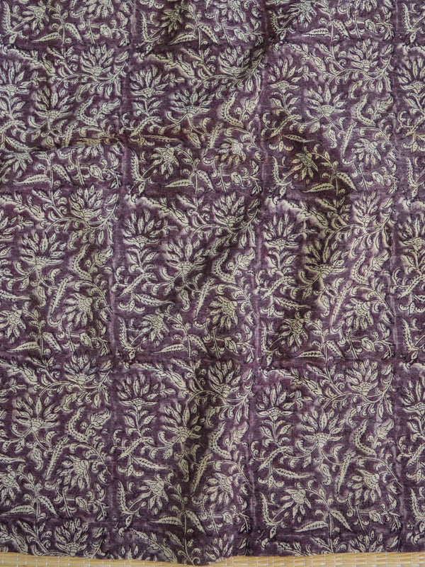 Handloom Linen Cotton Hand-Block Print Suit Set-Brown
