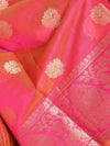 Banarasee Chanderi Cotton Zari Buta Design Salwar Kameez & Dupatta Set-Pink