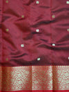 Banarasee Organza Mix Saree With Small Zari Buti & Skirt Border-Magenta