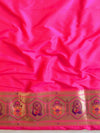 Banarasee Art Silk Saree with Zari Paithani-Pink