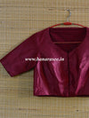 Banarasee Pure Silk Cotton Fabric Blouse-Maroon