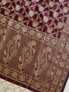 Banarasee Salwar Kameez Cotton Silk Resham Buti Woven Fabric-Wine
