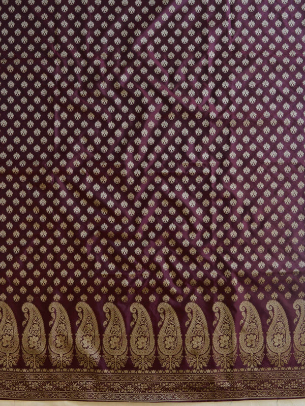 Banarasee Salwar Kameez Cotton Silk Resham Buti Woven Fabric-Wine