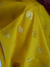 Banarasee Chanderi Cotton Zari Buta Salwar Kameez Fabric With Digital Print Dupatta-Yellow
