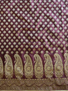 Banarasee Salwar Kameez Cotton Silk Resham Buti Woven Fabric-Wine