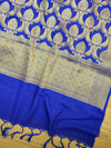 Banarasee Art Silk Dupatta Heavy Jaal Design-Royal Blue