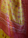 Banarasee Chanderi Cotton Zari Buta Salwar Kameez Fabric With Digital Print Dupatta-Yellow